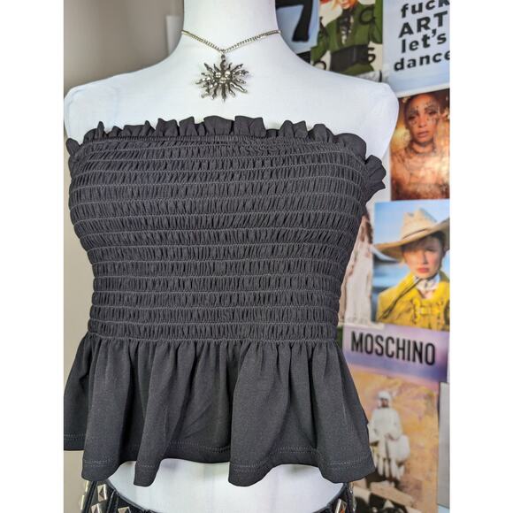 BCBG Ruffle Crop Top - Picture 2 of 5